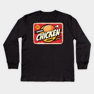 Vintage Winner Winner Chicken Dinner Kids Long Sleeve T-Shirt